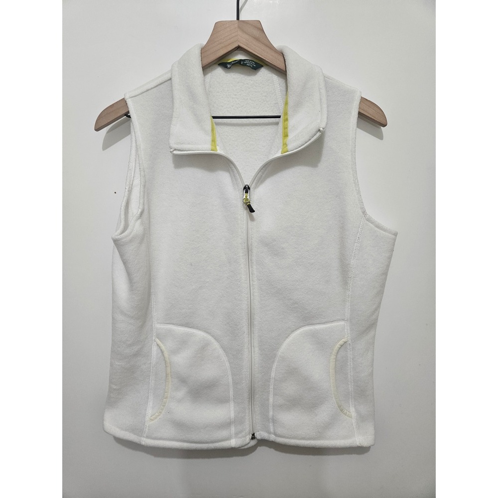 Woolrich‎ Womens Winter White Fleece Full Zip Vest Petite Large 18544